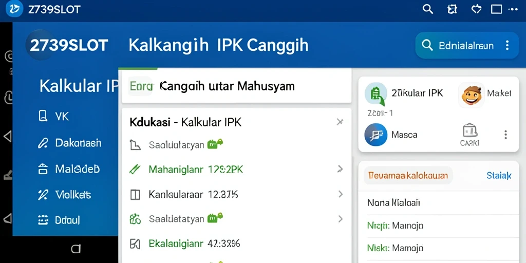 Tampilan antarmuka aplikasi Kalkulator IPK 2739SLOT yang intuitif.