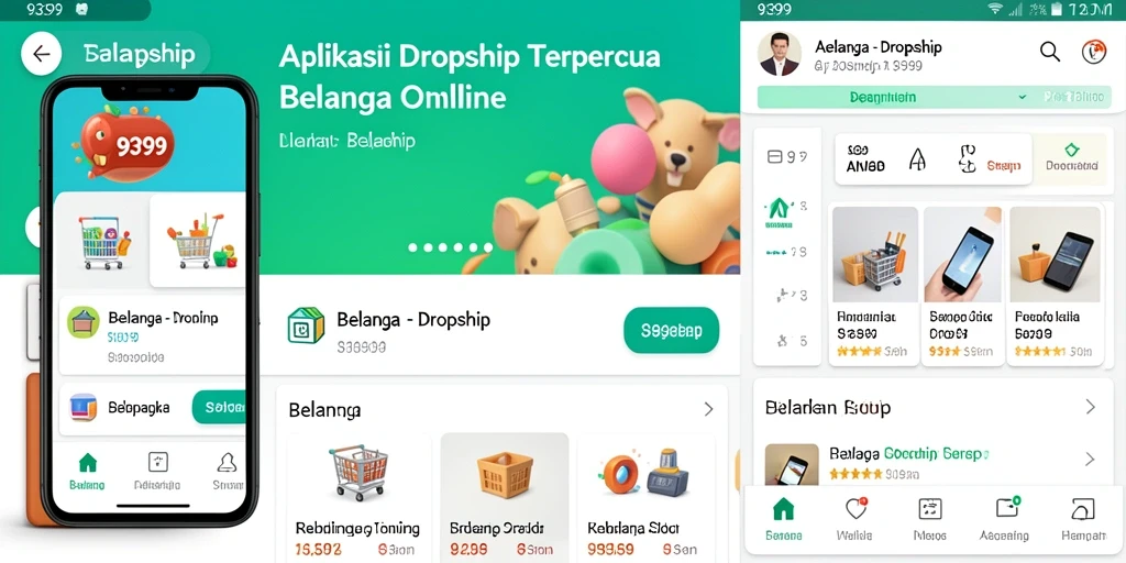 Tampilan antarmuka aplikasi Dropship 9399 yang efisien dan mudah digunakan.