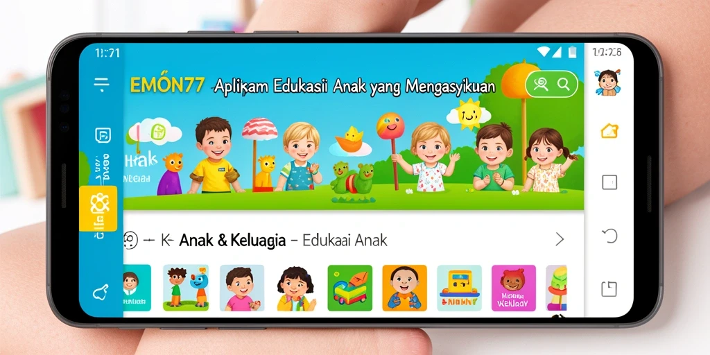 Antarmuka aplikasi EMON77 yang interaktif dan edukatif.