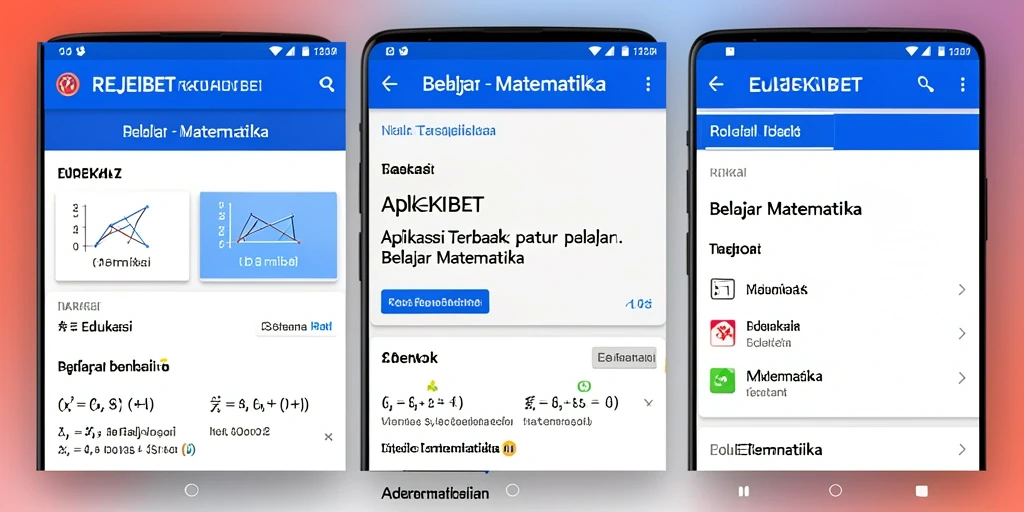 Tampilan utama aplikasi REJEKIBET untuk belajar matematika.