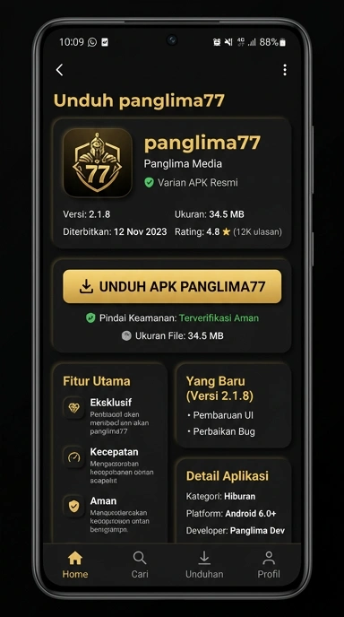 Tampilan halaman APK panglima77